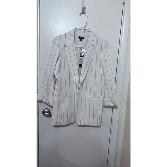 JONES NEW YORK WHITE PRALINE PIN STRIPE BLAZER SZ XS P1-4 NEW - Picture 3 of 10
